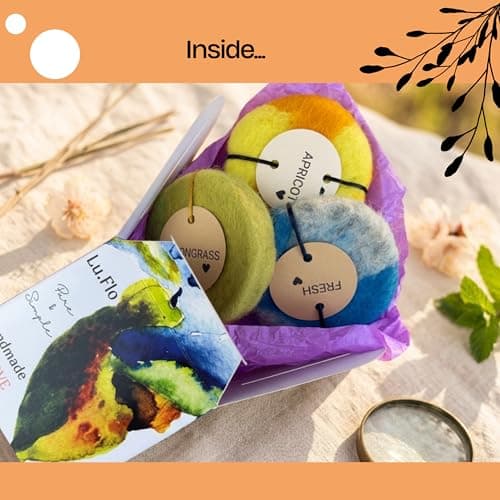 Lu.Flo Felted Wool Soap Set 3x100 g, Handmade Glycerin Soap — view 3
