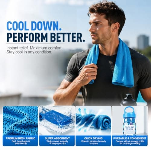 Coomoors Cooling Towel, Cold Gym Towel for Neck & Face in Hot Weather — view 3