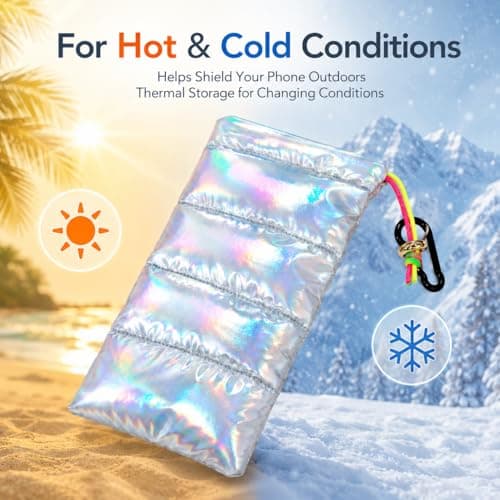 PHX Grove Iridescent Silver Thermal Phone Pouch, 7.48 x 4.13 Inch — view 4