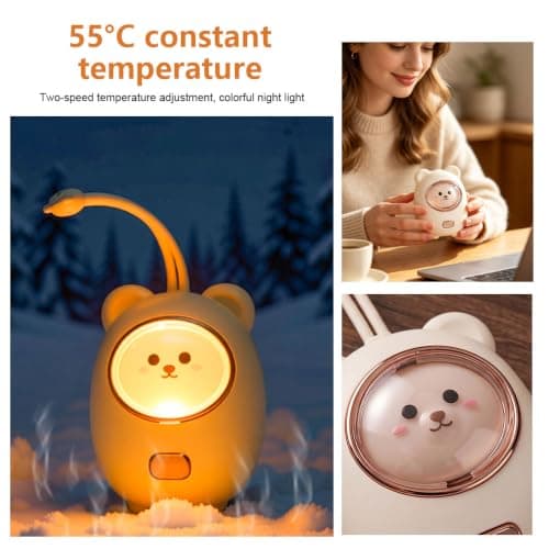 2 Pack Hand Warmers Rechargeable, 2 Heat Levels Cute Bear Design — view 6
