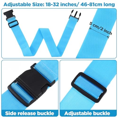 12 Pack Luggage Straps for Suitcase Belts Straps Wide Adjustable Heavy Duty Packing Strap cincha Travel Belt Bag Closure Belts for Luggage Accessories for Business Traveling Packing (Multicolor) — view 5