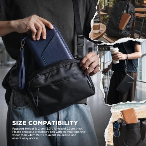 VULKIT Family Passport Holder for 4 Passports, RFID Blocking AirTag Pocket — view 2