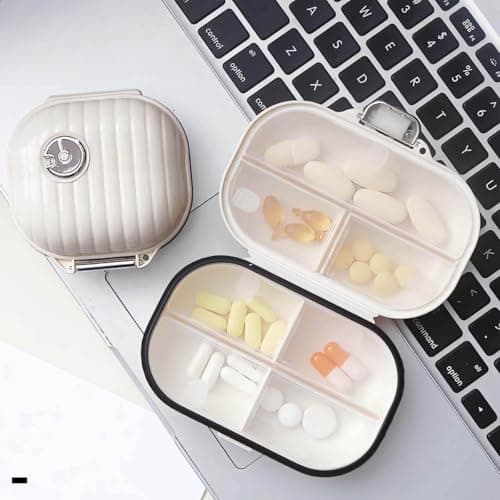 Ptyism 2 Pcs Travel Pill Organiser（Large and Small） Portable Pill Box丨Pill Box Travel，Small Tablet Box Medicine for Travelling，Storage of Vitamins and Daily use etc — view 6