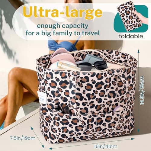 benpen Large Beach Bag for Women:Summer Beach Tote Bag with Zip — view 4