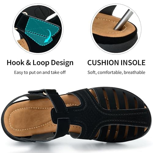 Diarilip Closed Toe Sandals for Women: Comfortable Walking Fisherman Shoes — view 4