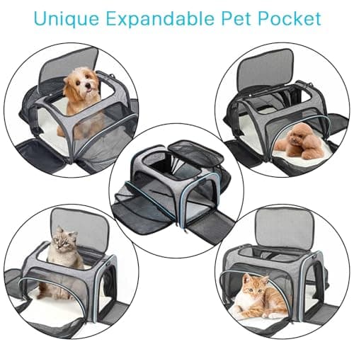 MIZAZBOX Expandable Pet Carrier, Airline Approved Pet Carrier, Pet Backpack Carrier for Dog, Cat, Puppy, Kittens Travel Friendly with comfortable fleece bed — view 2