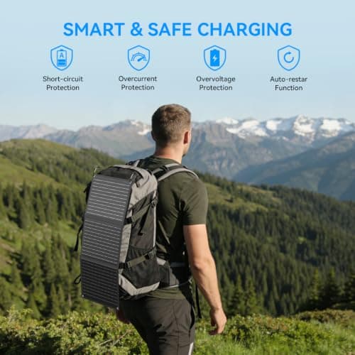 30W Portable Solar Panel with DC 12V, USB-C PD 18W QC3.0 (for UK) — view 6