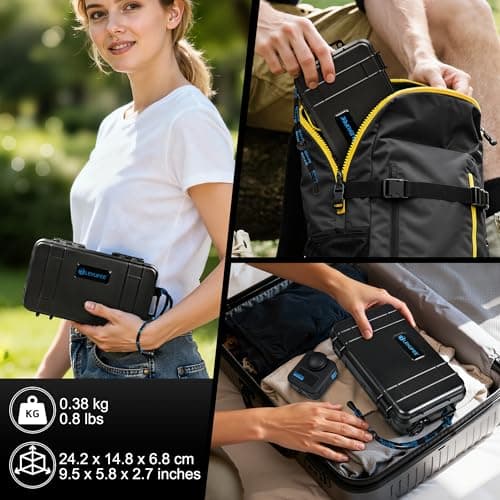 LEKUFEE Travel Waterproof Hard Case for GoPro MAX 2, Action Camera, Battery, Dual Battery Charger and Accessories (Case Only) — view 4