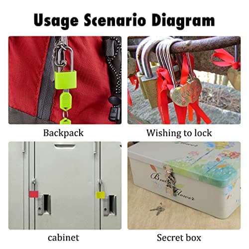 4 Pack Multicolor Long Handle Luggage Locks Suitcase Locks with Keys Travel Padlocks for Luggage Bag School Gym Lockers(Black, Green, Blue, Red)… — view 5