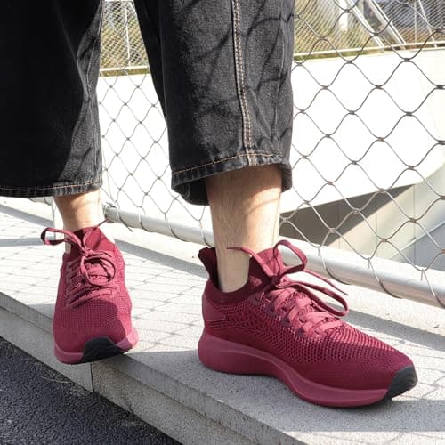 Giniros Mens Walking Running Shoes Sneakers Tennis Gym Outdoor Red 7UK — view 2