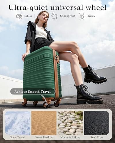 COOLIFE Cabin Suitcase 55x35x20cm Ryanair Cabin Bag ABS+PC Hard Shell TSA — view 3
