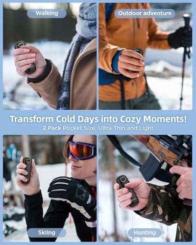 2 pack-Rechargeable Hand Warmers 10000mAh,EasyAcc Hand Warmers Reusable [Lifetime Service] Safe UL Certified Up to 16Hrs LED Display Electric Hand Warmer,3 Levels Golf Hiking Raynaud's — view 6