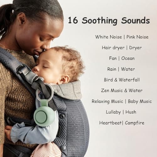 Portable Sound Machine for Baby Adult | Sleep Soother for Stroller Car Seat | 16 Soothing Sounds | Rechargeable | Timer | Memory Function | White Noise | Shush |Travel | Registry Gift | Mint — view 2