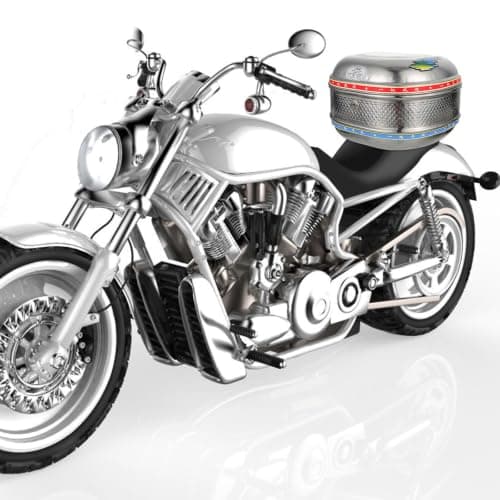 Amosfun Motorcycle Tail Bag Large Capacity Stainless Steel Silver — view 5
