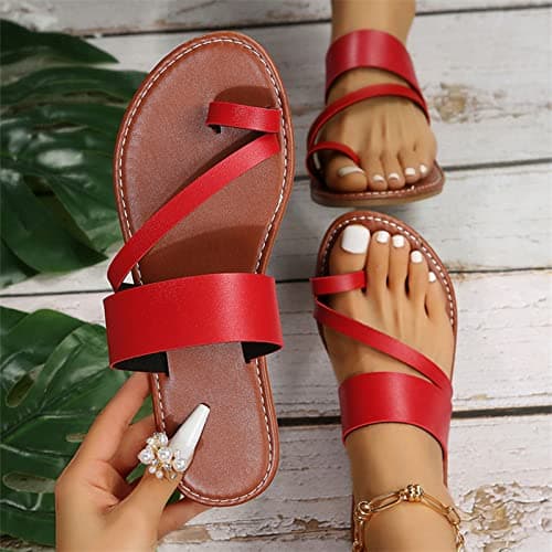 Zeiayuas Bunion Correction Slides Womens Orthopedic Sandals Ladies Flats Orthotic Flip Flops Wide Fit Clip Toe Walking Thong Sandals with Plantar Fasciitis — view 2