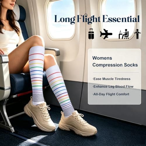 Bequemer Laden Compression Socks for Women 15-20 mmHg Knee High Women Socks — view 5