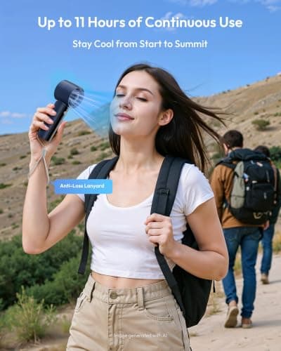 gaiatop Powerful Handheld Fan Rechargeable, High Speed 100-Level Turbo Fan — view 4