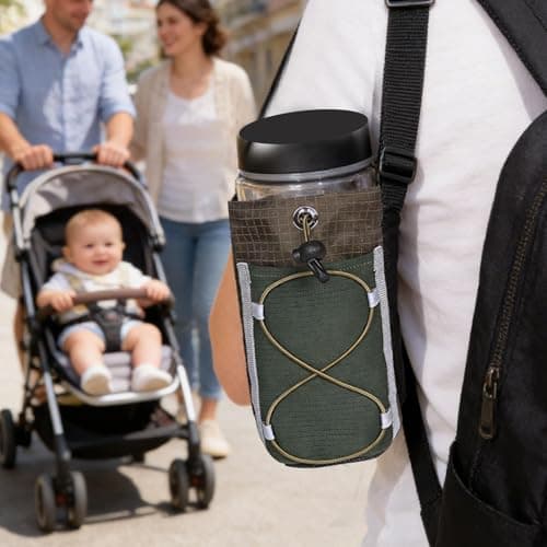 Backpack Strap Pouch - Water Bottle Carrier | Smartphone Strap Pack | for Hiking Road Trip Mountain Climbing Commuting Walking Biking Sightseeing — view 3