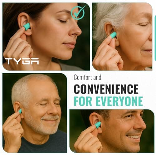 TYGA Soft Foam Ear Plugs 10 Pairs - 38dB SNR Noise Cancelling - Mint Green — view 5