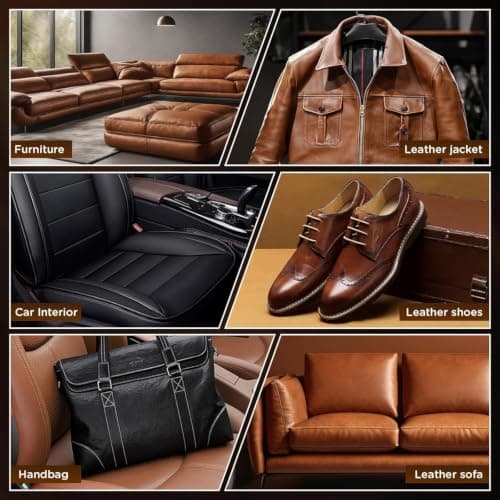 BUDOCI Leather Repair Kit, Black Leather Repair Cream Set for Car Seat, Steering Wheel, Sofa, Jacket, Purse, Belt, Shoes & Faux Leather | Fix Scratches, Cracks, Peeling & Restore Leather — view 6