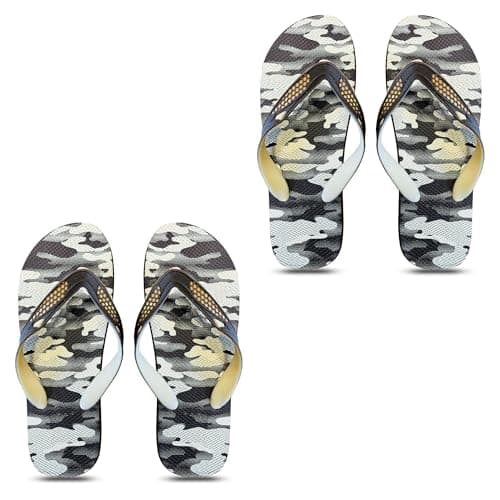 DC VOLTAGE Women Toe Post Flip Flops Rubber Beach Summer Slippers Camouflage Design Beach Comfortable.(2 Pack) (Coffee, UK Footwear Size System, Adult, Women, Numeric, Medium, 11) — view 5