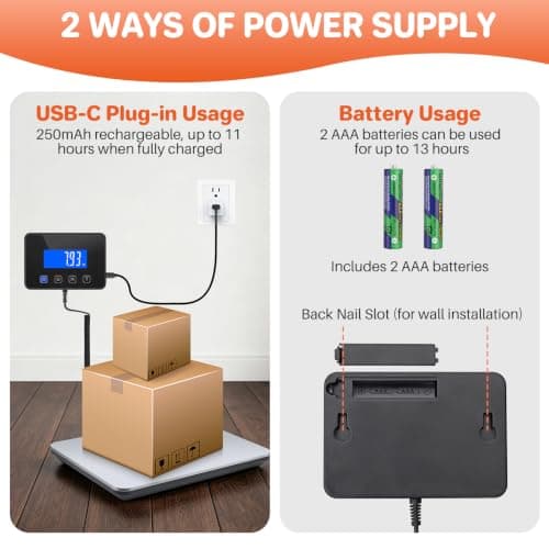 FUNYKICH Rechargeable Postal Scales, 200kg/10g High Precision — view 3
