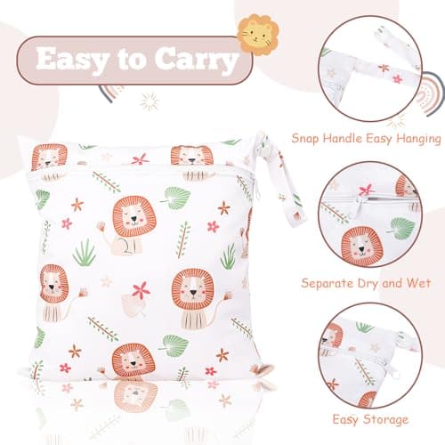 GSrenyu 3 Pcs Wet Bag Waterproof Wet Dry Bags, Reusable Nappy Bag Organiser — view 3