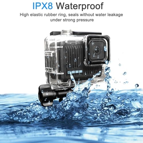 FitStill 45M/148FT Waterproof Case for Go Pro Hero 4K (2024), Protective Underwater Dive Housing Shell with Bracket Accessories — view 6