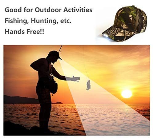UltraKey Hands Free LED Baseball Cap Light Glow Bright Women Men Sport Hat Dark for Outdoor Jogging Breathable Snapback Hats Hip Hop Party Holiday Rechargeable Camo — view 4