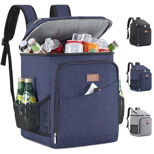Lifewit 26L Insulated Cooler Backpack, 34-Can Large Cool Bag, Dark Blue
