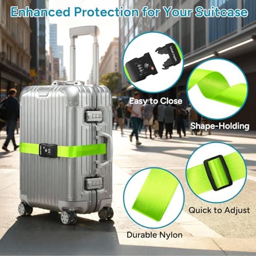 travel inspira TSA Approved Luggage Straps, Suitcases Identifier (Green) — view 5