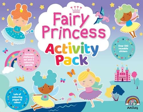 Anila's Fairy Princess Activity Pack with Colouring Books, Sticker book, Stationery Set, Colouring Pencils & 100 Reusable Stickers.(Perfect for children aged 3-8). — view 2