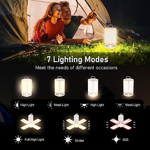 Blukar Camping Lights Rechargeable, 2000L Camping Lantern Lamp Essentials — view 4