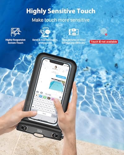 YOSH Waterproof Phone Pouch [IPX8 Certified] 2 Pack, Fits Up to 7.0", Black — view 3