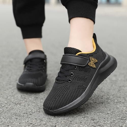 2026 Children's Girls Comfortable Fashion Trainers for Outdoor School Running Walking Travel, gold, 2 UK — view 3
