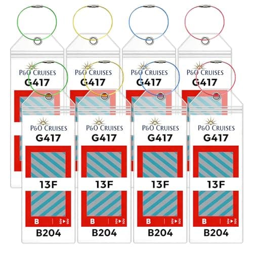 8Pcs Cruise Luggage Tag Holder, Waterproof with Steel Loops for P&O