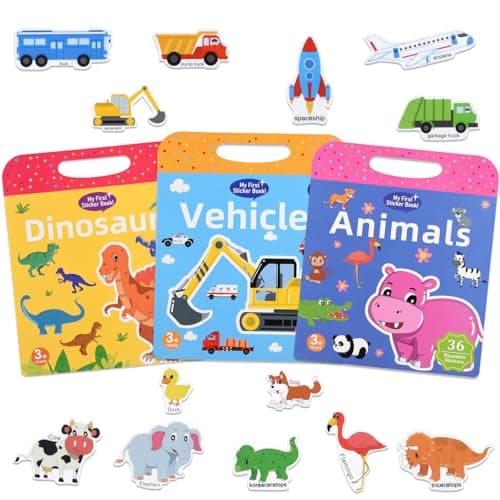 ASTARON 3 Pack Reusable Sticker Books for Toddlers,Educational Sensory Toy