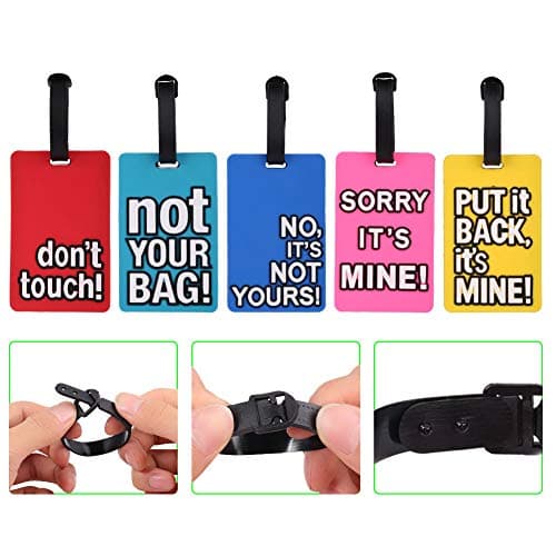 Firtink 5 Pack Luggage Tags with Name ID Card, Secure Travel Suitcase Tags — view 3
