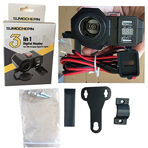 Krtopo Motorcycle USB Charger 5V/2.1A Waterproof Dual Output Jack 12V DC — view 6