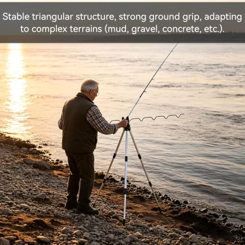 Fishing Rods Tripod Stand Rest, Sea Fishing Tripod Fishing Rod Rest Fishing Rod Holder Fishing Tripod Rod Rest Telescopic Tripod Sea Fishing Support Stand for Beach — view 5