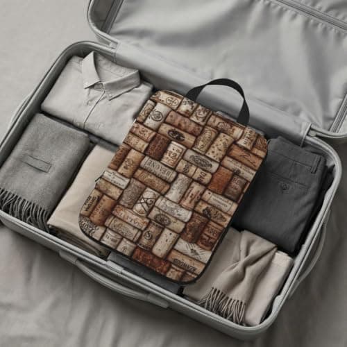 Wine Cork Print Compression Packing Cubes 4-Piece Set With Multi- Compartment Travel Bag, Waterproof Suitcase Organiser Bags — view 6