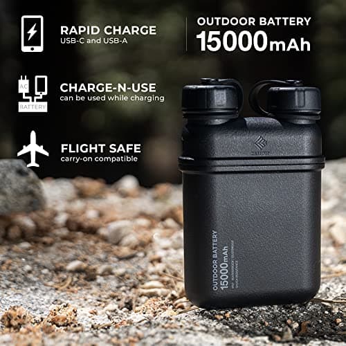 ELECOM NESTOUT 4-Panel Solar Charger 28W (Olive) & 15000mAh Outdoor Power Bank (Grey) – Bundle — view 3