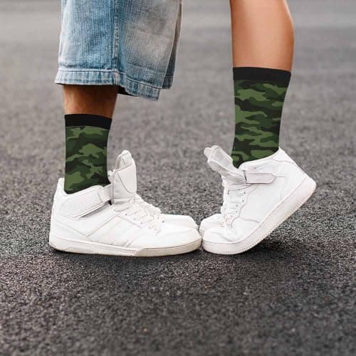 Muntayson Military Camouflage Unisex Cushioned Crew Athletic Socks Men & Women Moisture Wicking Breathable Performance — view 6