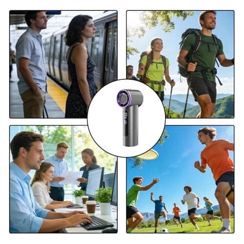 Handheld Fan,USB Rechargeable Travel Cooling Tool | Quiet Mini Fan - for Kids Men Adults Travel Office Outdoor Home Camping Theme Park Commuting Classroom — view 5