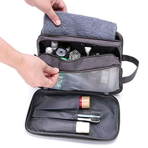 IGNPION Mens Wash Bag, Dry Wet Separation Travel Toiletry Bag, Dopp Kit Bag — view 3