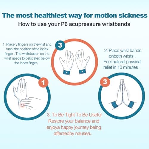 Motion Sickness Bands for Kids, Travel Sickness Relief Wristbands, Anti-Nausea Wristbands for Morning Sickness… — view 4