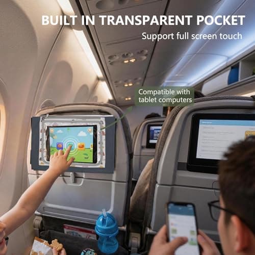 GWCYMYD Airplane Tray Table Cover, 44x30 cm Foldable Polyester Kids Travel Desk, Toddler Flight Essentials Toy Organiser for Train Journeys(Rainbows) — view 5