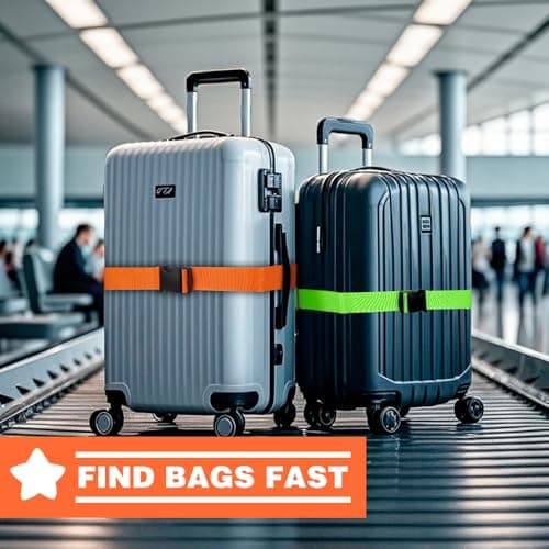 4-Pack Luggage Straps for Suitcases Heavy Duty Suitcase Straps Secure Travel Case Strap Luggage Belt 4 Colour Suitcase Identifier Set Personalised — view 6