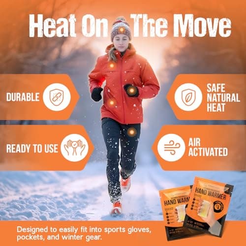 Natural Hand Warmers Disposable - 40 Pairs (80 Warmers) - Air Activated 11 Hours of Consistent Natural Heat Handwarmers Pack - Easy Activation | Portable Hand Warmers Bulk, Hot Heat Pack Feet & Body — view 2