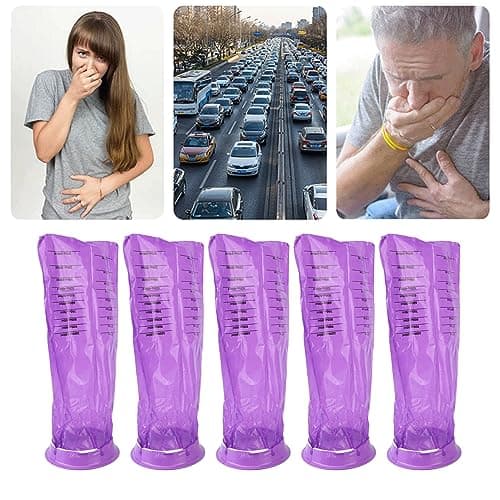 ACOGEDO 20Pcs Vomit Bag Disposable Proof Motion Sickness Nausea Bag with Inner Frame Spill Proof for Car Travel Camping Outdoor Activities — view 6